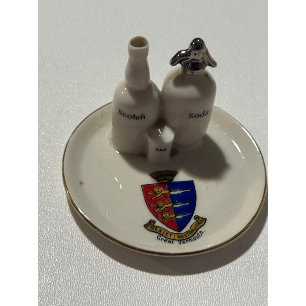 Vintage Great Yarmouth Scotch and Soda Miniature Porcelain Souvenir Barware